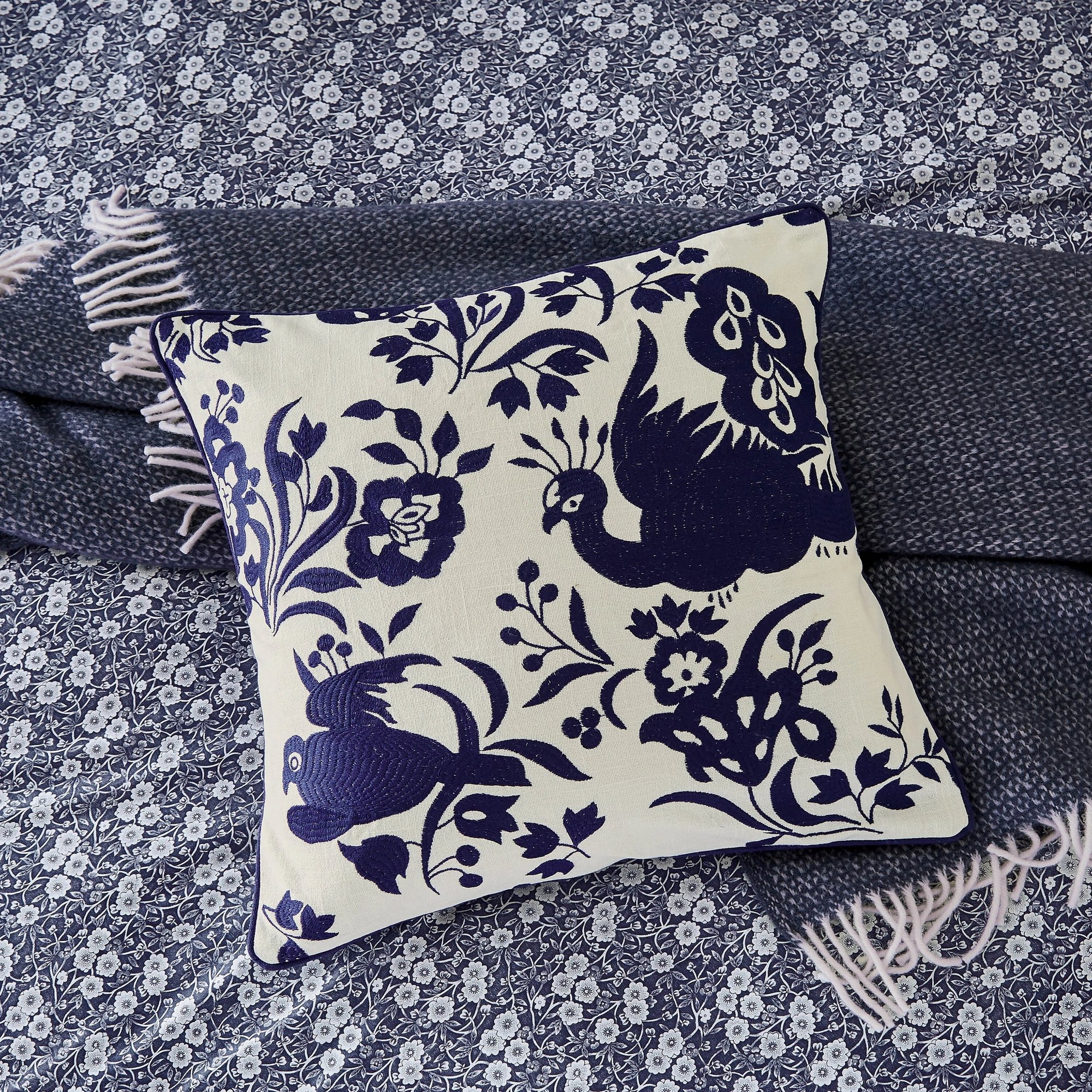 Calico Cushion By Burleigh X Bedeck Of Belfast In Blue